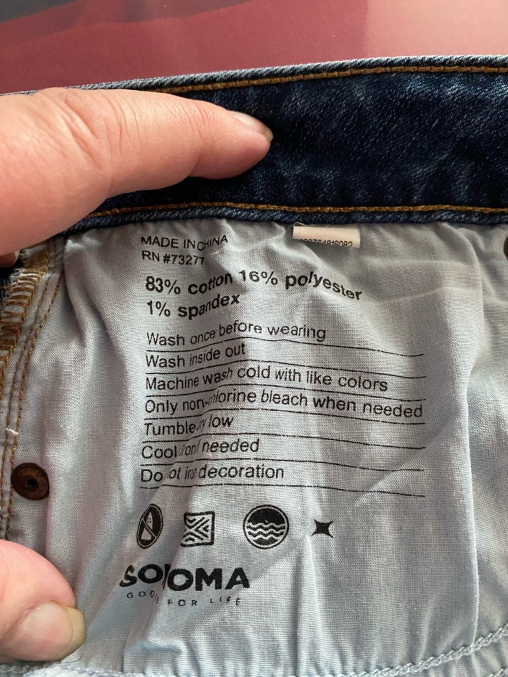 Sonoma Jeans 14 Capri Length Stretch Blue Denim Raw Edge Cuff Capris - Picture 4 of 5